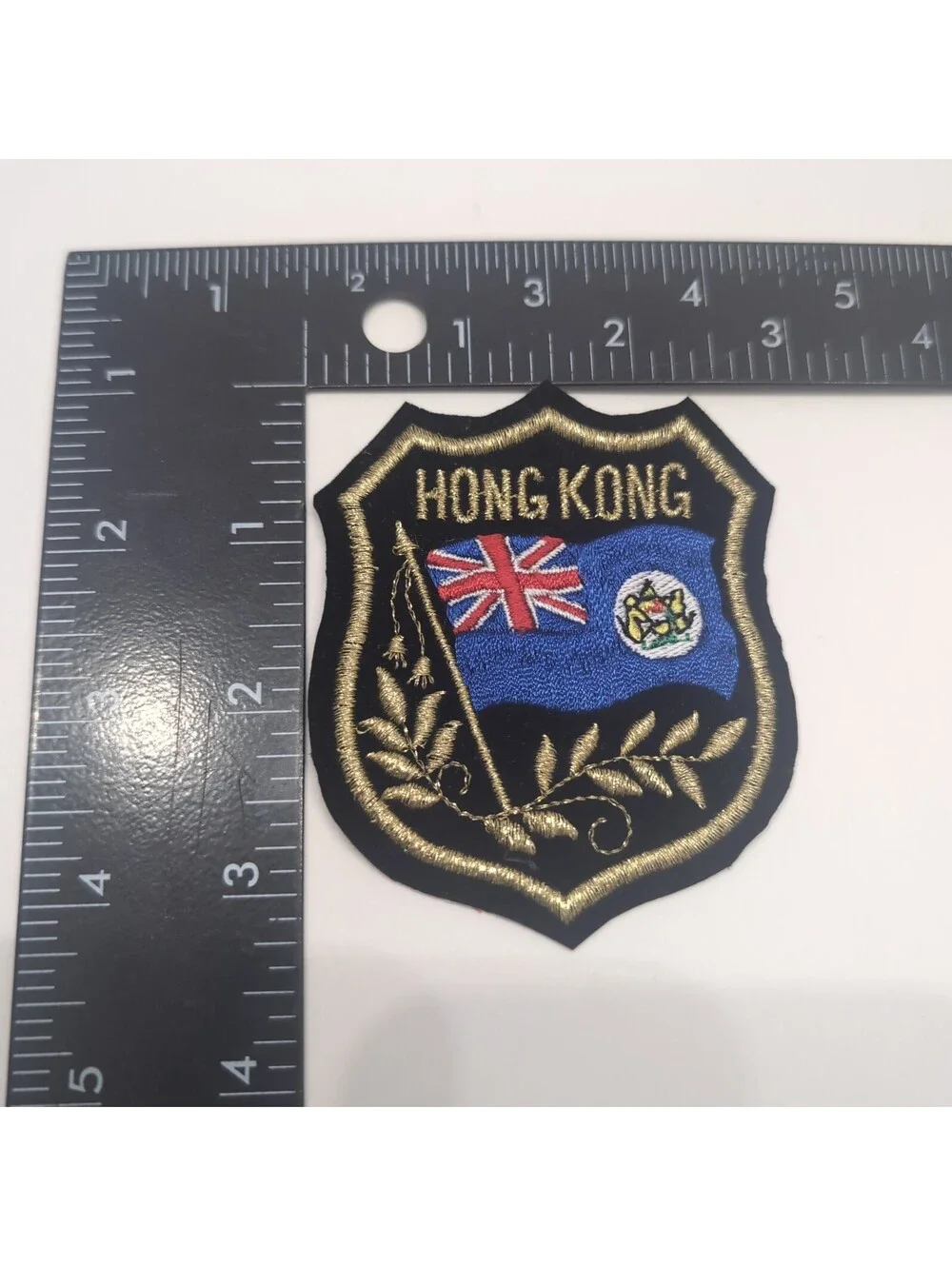 Vintage Hong Kong British Flag Embroidered Patch 80s 90s Pristine Condition NEW